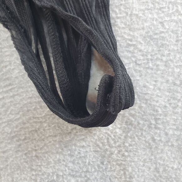 FOREVER 21 Bodysuit Womens Small Black Ribbed Comfort Stretch Back Zip One Piece - Picture 6 of 9